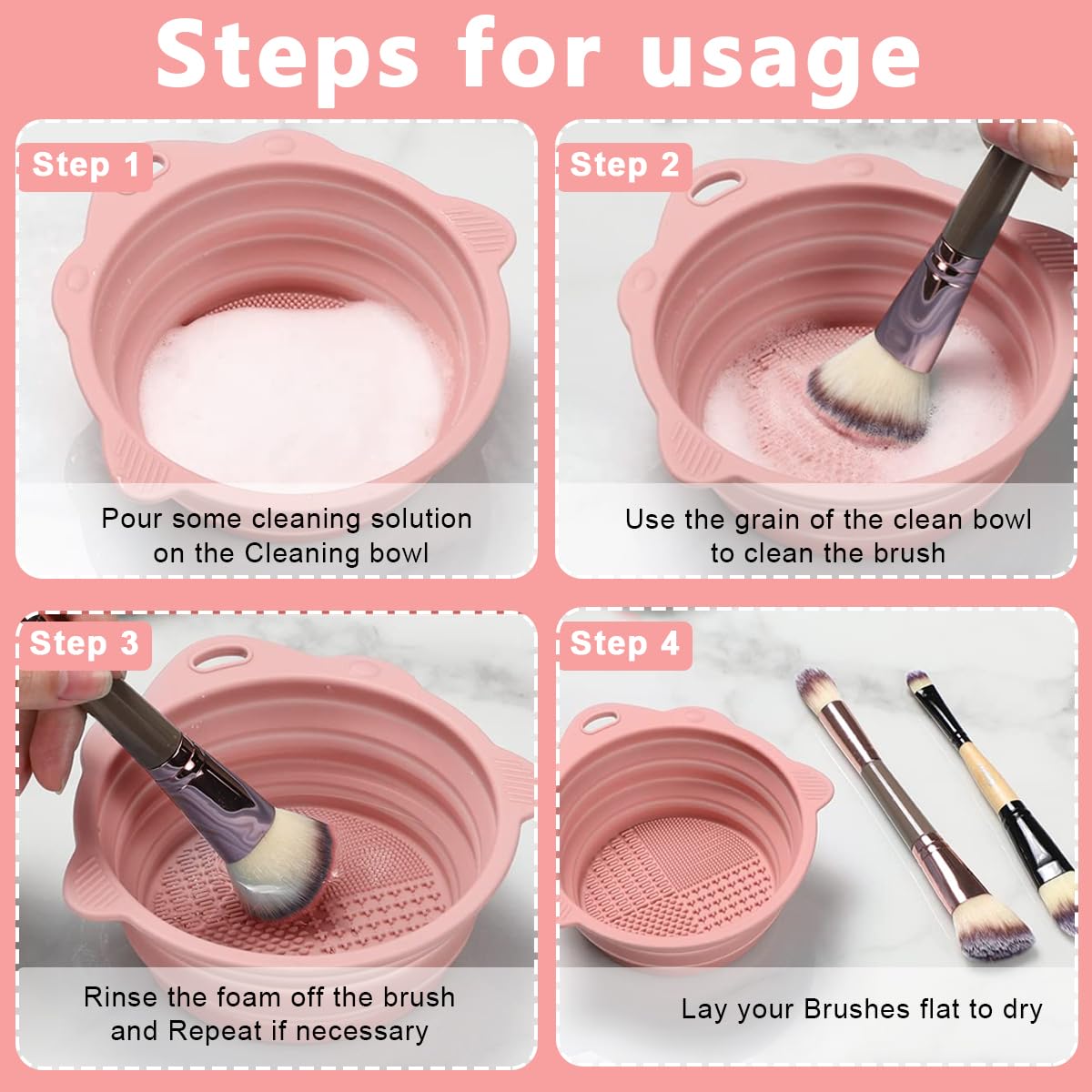 MAYCREATE Mini Makeup Brush Cleaner Bowl Silicone Makeup Brush Cleaning Basin 5.5 Inches Collapsible Cleaner Bowl for Makeup Brushes, Beauty-Blender Sponge Removing Residual Foundation MAYCREATE Mini Makeup Brush Cleaner Bowl Silicone Makeup Brush Cleaning Basin 5.5 Inches Collapsible Cleaner Bowl for Makeup Brushes, Beauty-Blender Sponge Removing Residual Foundation